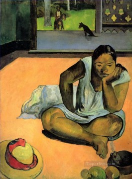 Te Faaturuma Brooding Woman Post Impressionism Primitivism Paul Gauguin Oil Paintings
